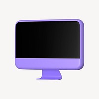 Purple 3D computer desktop mockup psd