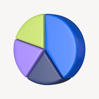 Colorful pie chart business graph, collage element psd