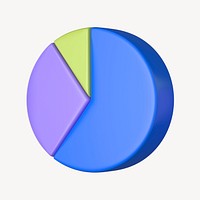 Colorful pie chart business graph, collage element psd