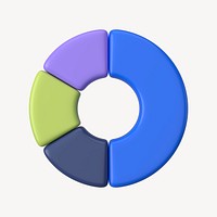 Colorful circle chart graph, 3D business shape graphic psd