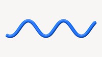 Wavy blue line divider 3D rendered shape graphic