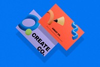 Cute abstract memphis business cards