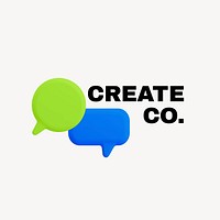 3D business logo template, professional design vector