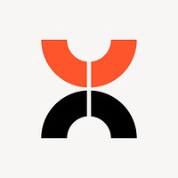 Abstract logo element, orange and black design vector