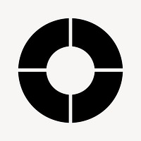 Black circle, business logo element clipart vector