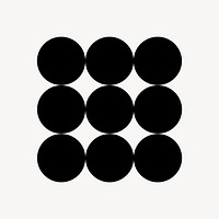 Nine black dots clipart vector
