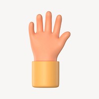 Raised hand gesture, 3D illustration psd