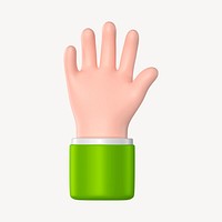 Raised hand gesture, 3D illustration psd