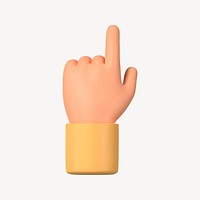 Finger-pointing hand gesture, 3D illustration psd