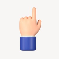 Finger-pointing hand gesture, 3D business illustration psd