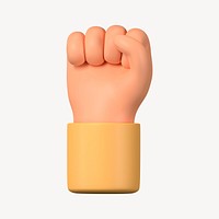 Raised fist hand, revolution symbol, 3D illustration psd