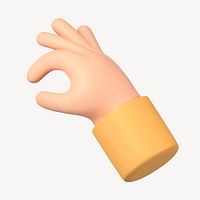 Hand picking something up gesture, 3D illustration