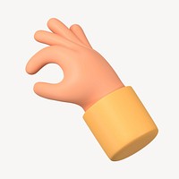 Hand picking something up gesture, 3D illustration psd