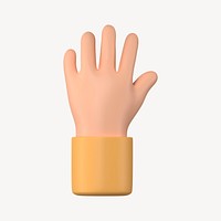 Raised hand gesture, 3D illustration psd