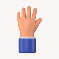 Businessman raising hand gesture, 3D illustration psd