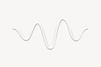 White wavy line, 3D graphic psd