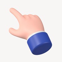 Finger-pointing hand gesture, 3D business illustration psd