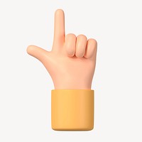 Finger-pointing hand gesture, 3D illustration psd