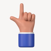 Finger-pointing hand gesture, 3D business illustration psd