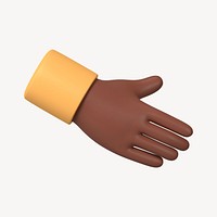 Black hand extending to shake, business etiquette in 3D psd