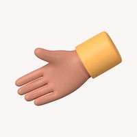 Hand extending to shake, business etiquette in 3D psd