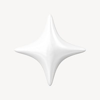 White sparkly star, 3D graphic psd