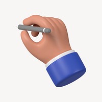 Businessman's hand holding pencil, 3D illustration psd