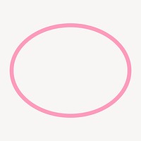 Pink doodle circle, logo element vector