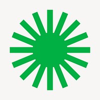 Green sunburst logo element vector