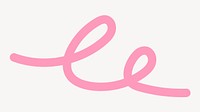 Pink squiggle, doodle logo element vector