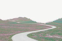 Country road border collage element psd