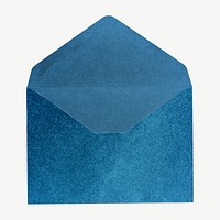 Aesthetic blue envelope collage element psd