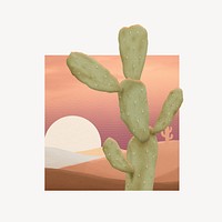 Aesthetic bunny ears cactus illustration