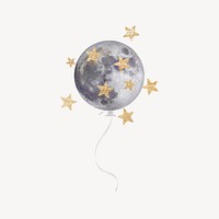 Moon & stars collage element, aesthetic design