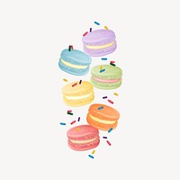 Colorful macaron collage element, dessert design