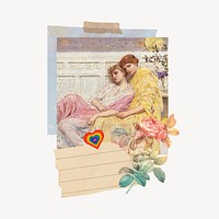 Lesbian instant photo collage element, love design