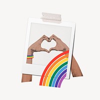 Pride month collage element, instant photo design