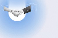 AI business handshake background, technology remix