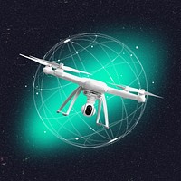 Drone technology, grid globe remix