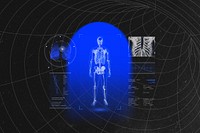 Medical technology background, human body scan remix