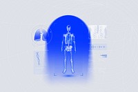 Medical technology background, human body scan remix