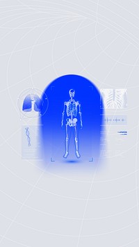 Medical technology mobile wallpaper, human body scan remix