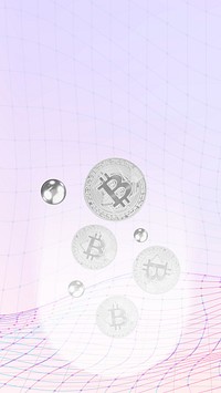 Cryptocurrency trading iPhone wallpaper, finance technology remix