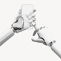 Robot hands using phone