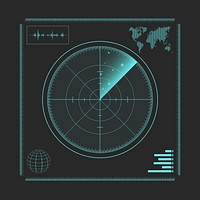 Futuristic radar scan, military technology psd