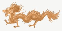 Chinese dragon, gold animal zodiac illustration psd