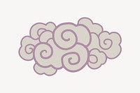 Purple cloud, traditional Chinese graphic vector