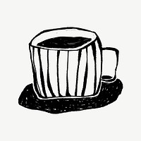 Coffee cup, drink doodle graphic psd