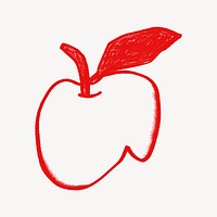 Apple collage element, doodle design