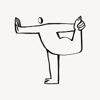 Meditating man, yoga pose doodle